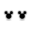 Thumbnail Image 0 of Disney Treasures Mickey Mouse 10.0mm Onyx and 0.145 CT. T.W. Diamond Outline Stud Earrings in Sterling Silver