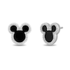 Thumbnail Image 1 of Disney Treasures Mickey Mouse 10.0mm Onyx and 0.145 CT. T.W. Diamond Outline Stud Earrings in Sterling Silver
