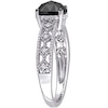 0.99 CT. T.W. Enhanced Black and White Diamond Vintage-Style Engagement Ring in 10K White Gold