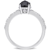 0.99 CT. T.W. Enhanced Black and White Diamond Vintage-Style Engagement Ring in 10K White Gold