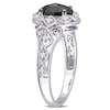 1.07 CT. T.W. Enhanced Black and White Diamond Frame Vintage-Style Engagement Ring in 10K White Gold