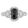 Thumbnail Image 2 of 1.07 CT. T.W. Enhanced Black and White Diamond Frame Vintage-Style Engagement Ring in 10K White Gold