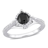 Thumbnail Image 0 of 1.18 CT. T.W. Enhanced Black and White Diamond Frame Engagement Ring in 10K White Gold