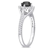 1.18 CT. T.W. Enhanced Black and White Diamond Frame Engagement Ring in 10K White Gold