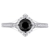 Thumbnail Image 3 of 1.18 CT. T.W. Enhanced Black and White Diamond Frame Engagement Ring in 10K White Gold