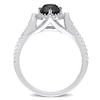 Thumbnail Image 4 of 1.18 CT. T.W. Enhanced Black and White Diamond Frame Engagement Ring in 10K White Gold