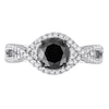 1.75 CT. T.W. Enhanced Black and White Diamond Twist Shank Engagement Ring in 10K White Gold