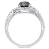 Thumbnail Image 4 of 1.75 CT. T.W. Enhanced Black and White Diamond Twist Shank Engagement Ring in 10K White Gold