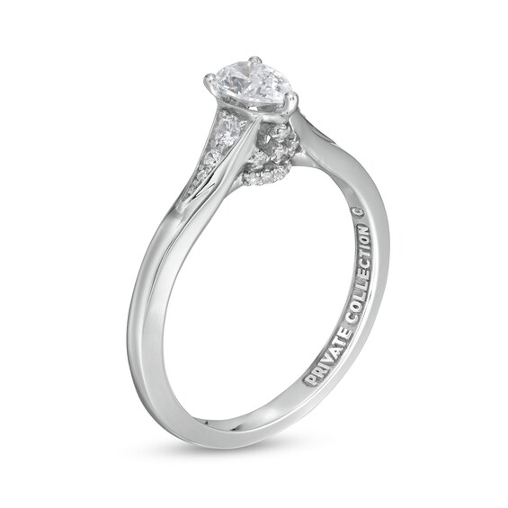 Peoples Private Collection 0.50 CT. T.W. Certified Pear-Shaped Diamond Engagement Ring in 14K White Gold (F/SI2)