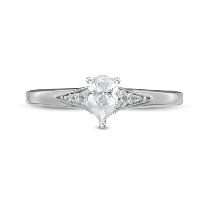 Peoples Private Collection 0.50 CT. T.W. Certified Pear-Shaped Diamond Engagement Ring in 14K White Gold (F/SI2)