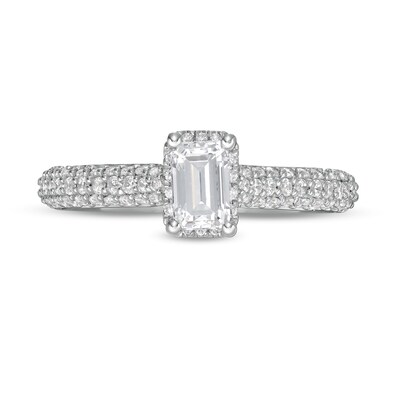 Peoples Private Collection 1.00 CT. T.W. Certified Emerald-Cut Diamond Engagement Ring in 14K Two-Tone Gold (F/SI2)