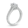 Peoples Private Collection 1.00 CT. T.W. Certified Emerald-Cut Diamond Frame Engagement Ring in 14K White Gold (F/SI2)