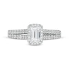 Thumbnail Image 3 of Peoples Private Collection 1.00 CT. T.W. Certified Emerald-Cut Diamond Frame Engagement Ring in 14K White Gold (F/SI2)