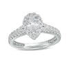 Peoples Private Collection 1.00 CT. T.W. Certified Pear-Shaped Diamond Frame Engagement Ring in 14K White Gold (F/SI2)