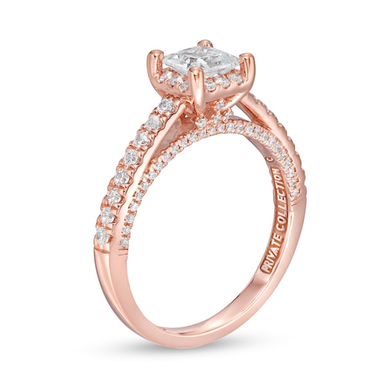 Peoples Private Collection 1.50 CT. T.W. Certified Princess-Cut Diamond Engagement Ring in 14K Rose Gold (F/I1)