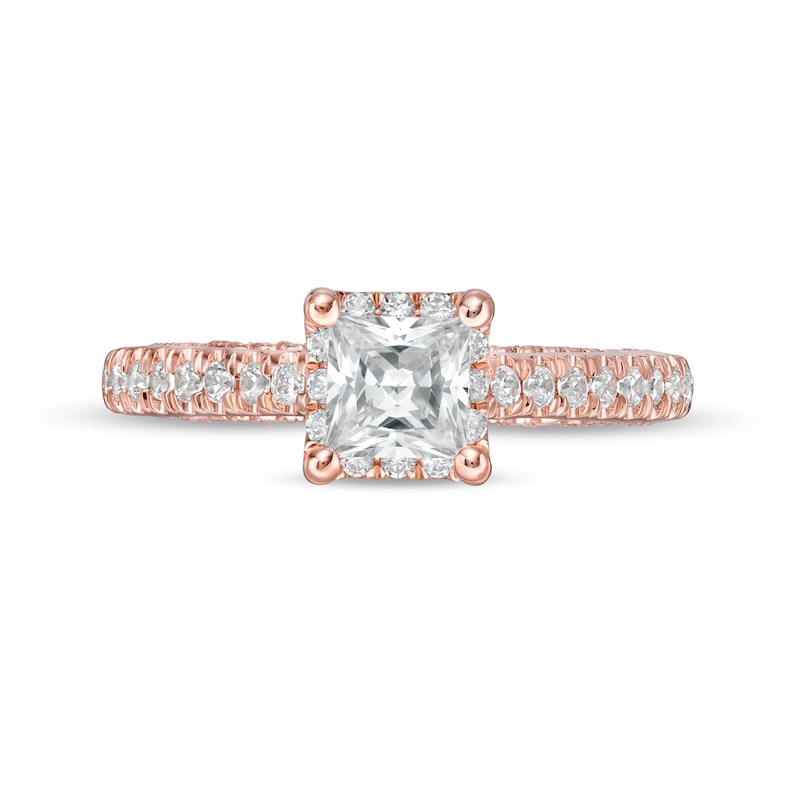 Peoples Private Collection 1.50 CT. T.W. Certified Princess-Cut Diamond Engagement Ring in 14K Rose Gold (F/I1)