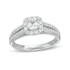 Peoples Private Collection 1.00 CT. T.W. Certified Princess-Cut Diamond Frame Engagement Ring in 14K White Gold (F/I1)