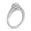 Thumbnail Image 2 of Peoples Private Collection 1.00 CT. T.W. Certified Princess-Cut Diamond Frame Engagement Ring in 14K White Gold (F/I1)