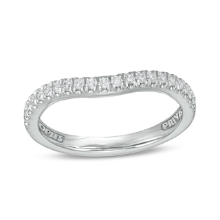 Peoples Private Collection 0.20 CT. T.W. Certified Diamond Contour Anniversary Band in 14K White Gold (F/I1)