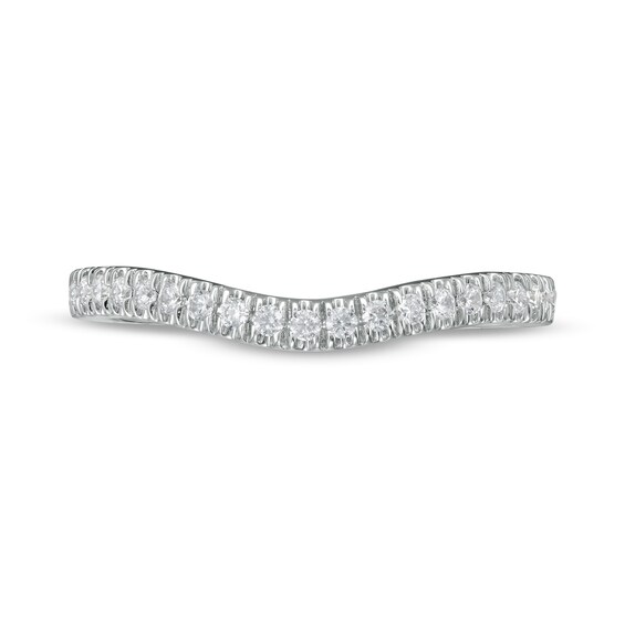 Peoples Private Collection 0.20 CT. T.W. Certified Diamond Contour Anniversary Band in 14K White Gold (F/I1)