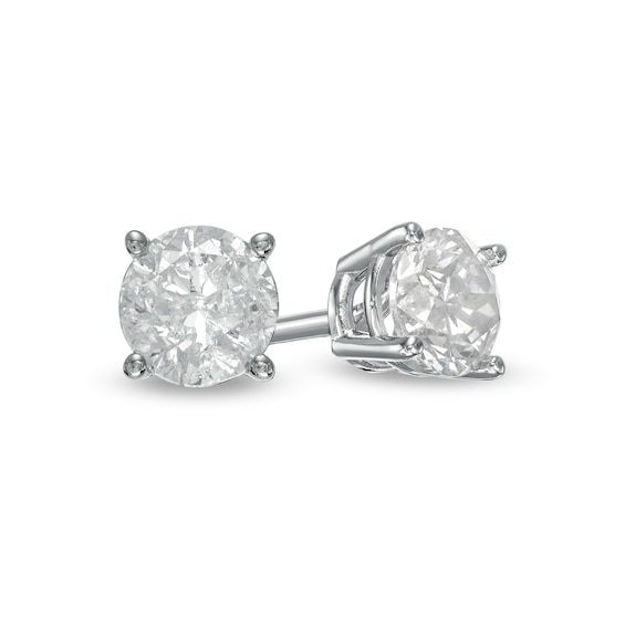 0.60 CT. T.W. Diamond Solitaire Stud Earrings in 10K White Gold (I/I3)