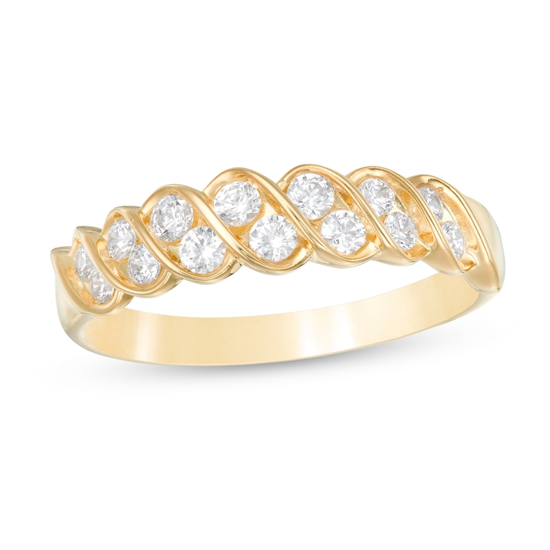 Main Image 1 of 0.38 CT. T.W. Diamond Swirl Anniversary Band in 10K Gold