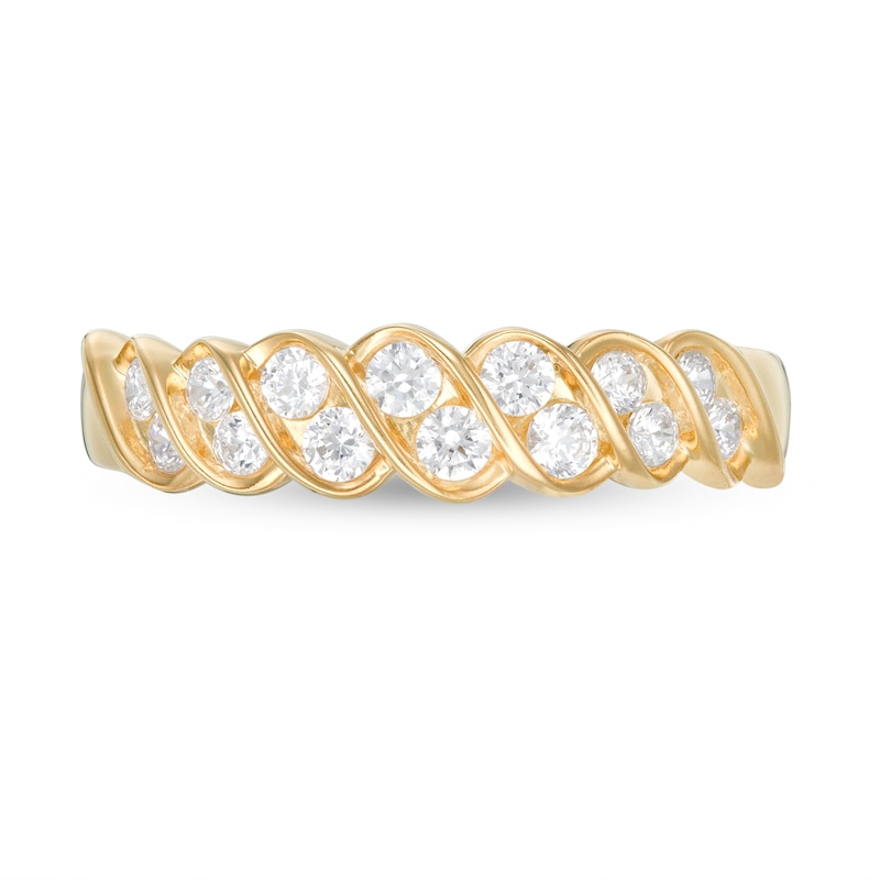 Main Image 4 of 0.38 CT. T.W. Diamond Swirl Anniversary Band in 10K Gold