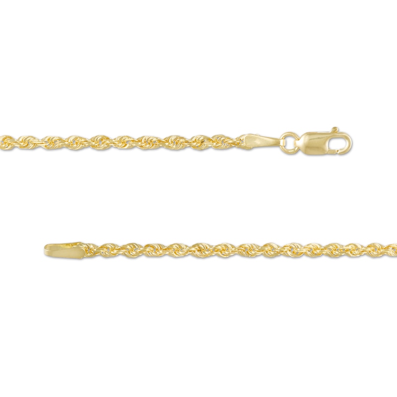 Diamond-Cut Tube Station and Rope Chain Double Strand Necklace in 10K Gold|Peoples Jewellers