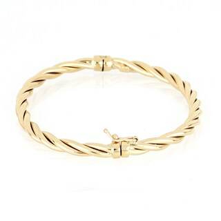 4.4mm Twisted Tube Bangle in 14K Gold