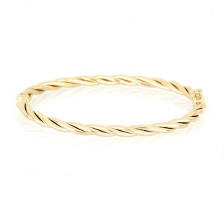 4.4mm Twisted Tube Bangle in 14K Gold