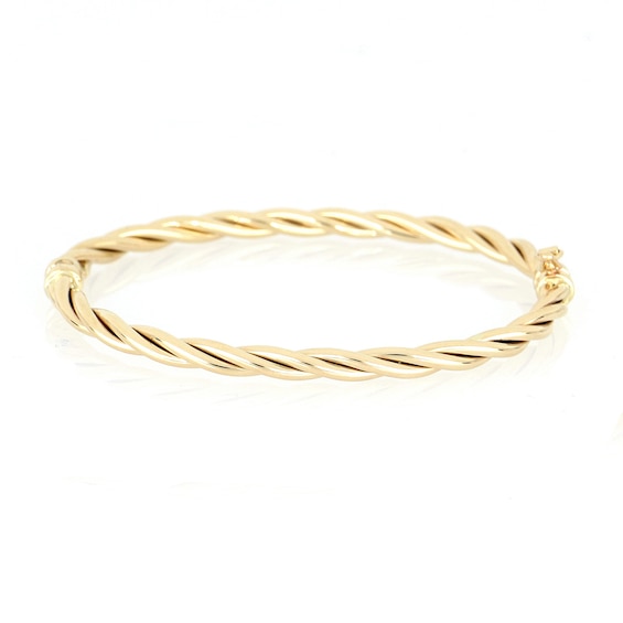 4.4mm Twisted Tube Bangle in 14K Gold