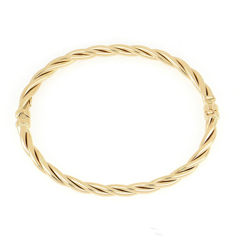 Italian Gold 4.4mm Twisted Tube Bangle in 14K Gold|Peoples Jewellers