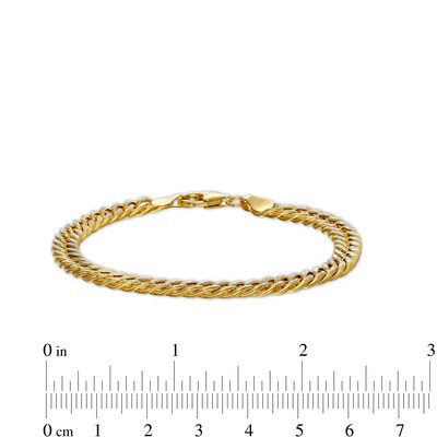 6.0mm Diamond-Cut Curb Chain Bracelet in Hollow 14K Two-Tone Gold - 7.25"