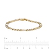 Thumbnail Image 3 of 4.8mm Diamond-Cut Figaro Chain Bracelet in Hollow 14K Two-Tone Gold - 7.25"