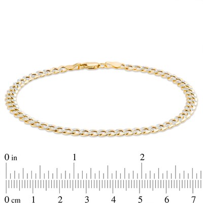 4.7mm Diamond-Cut Curb Chain Bracelet in Hollow 14K Two-Tone Gold - 7.25"