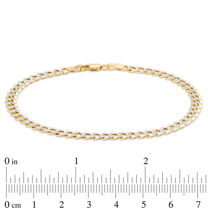 4.7mm Diamond-Cut Curb Chain Bracelet in Hollow 14K Two-Tone Gold - 7.25"