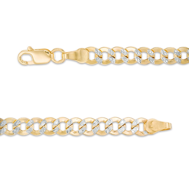 4.7mm Diamond-Cut Curb Chain Necklace in Hollow 14K Two-Tone Gold - 18"