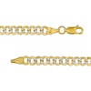 Thumbnail Image 2 of 4.7mm Diamond-Cut Curb Chain Necklace in Hollow 14K Two-Tone Gold - 18"