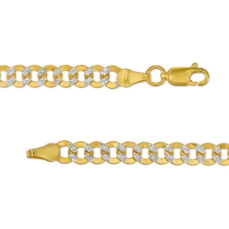 4.7mm Diamond-Cut Curb Chain Necklace in Hollow 14K Two-Tone Gold - 18"|Peoples Jewellers