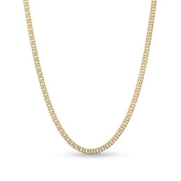 Men's 3.0mm Diamond-Cut Curb Chain Necklace in Hollow 14K Two-Tone Gold - 20&quot;
