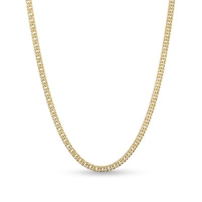 Men's 3.0mm Diamond-Cut Curb Chain Necklace in Hollow 14K Two-Tone Gold - 20"