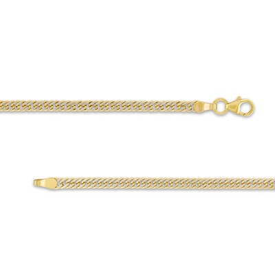 Men's 3.0mm Diamond-Cut Curb Chain Necklace in Hollow 14K Two-Tone Gold - 20"