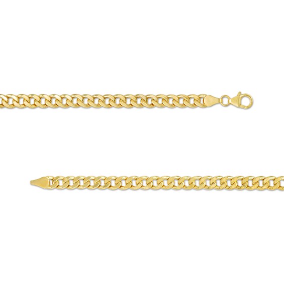 Men's 5.6mm Diamond-Cut Cuban Curb Chain Necklace in Hollow 14K Gold - 22"