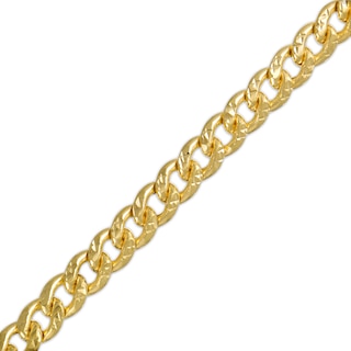 Men's 5.6mm Diamond-Cut Cuban Curb Chain Bracelet in Hollow 14K Gold - 8.5"