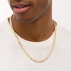 Thumbnail Image 1 of Men's 7.0mm Diamond-Cut Curb Chain Necklace in Solid 14K Tri-Tone Gold - 22"