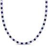 Thumbnail Image 1 of 4.0mm Lab-Created Blue and White Sapphire Alternating Tennis Necklace in Sterling Silver - 17&quot;