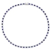 Thumbnail Image 3 of 4.0mm Lab-Created Blue and White Sapphire Alternating Tennis Necklace in Sterling Silver - 17&quot;