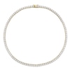 4.0mm Lab-Created White Sapphire Tennis Necklace in Sterling Silver with Yellow Rhodium - 17"