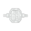 0.69 CT. T.W. Composite Diamond Elongated Octagonal Frame Vintage-Style Bridal Set in 10K Gold