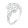 0.69 CT. T.W. Composite Diamond Elongated Octagonal Frame Vintage-Style Bridal Set in 10K Gold